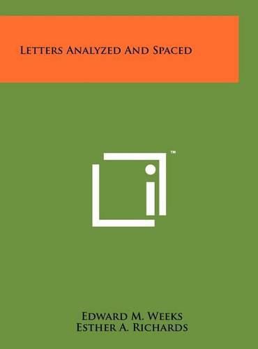 Cover image for Letters Analyzed and Spaced