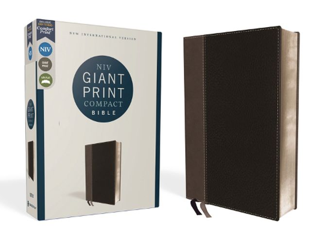 Cover image for NIV, Giant Print Compact Bible, Leathersoft, Black, Red Letter, Comfort Print