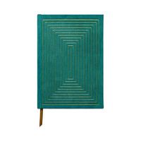 Cover image for Hard Cover Suede Cloth Journal - Linear Green Boxes