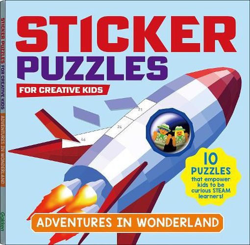 Cover image for Sticker Puzzles for Creative Kids; Adventures in Wonderland: 10 Puzzles That Empower Kids to Be Curious Steam Learners
