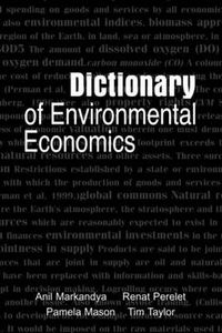 Cover image for Dictionary of Environmental Economics