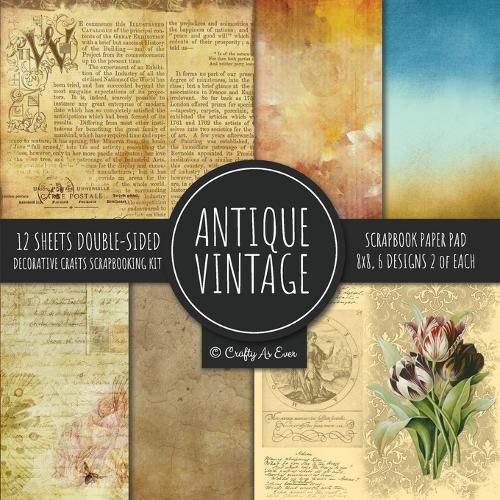 Cover image for Antique Vintage Scrapbook Paper Pad 8x8 Decorative Scrapbooking Kit Collection for Cardmaking, DIY Crafts, Creating, Old Style Theme, Multicolor Designs