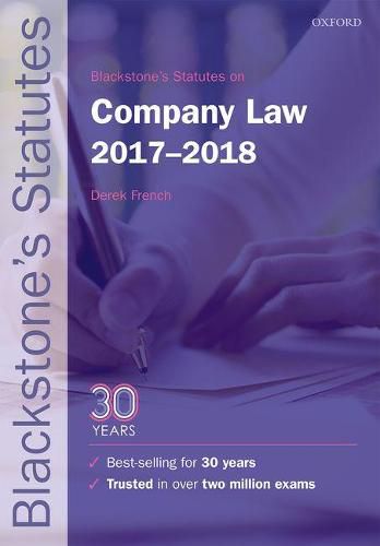 Cover image for Blackstone's Statutes on Company Law 2017-2018