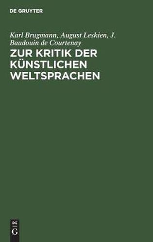 Zur Kritik der kunstlichen Weltsprachen