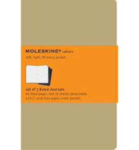 Moleskine: Set of Three Ruled Cahier Journals, Kraft Brown - Large