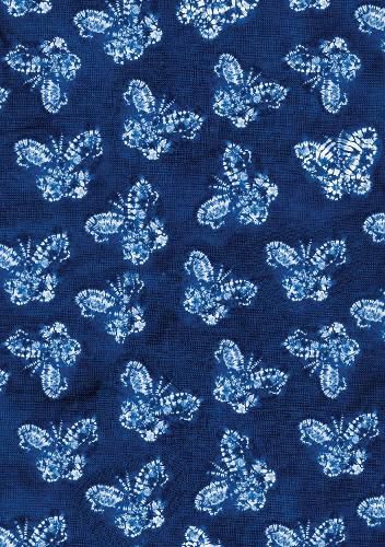 Cover image for Shibori Indigo Butterflies Paperback Journal: Dotted: Notebook with Pocket