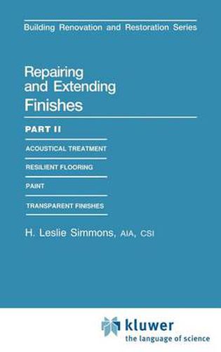 Cover image for Repairing and Extending Finishes: Part II: Resilient flooring