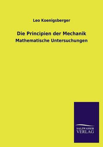 Cover image for Die Principien Der Mechanik