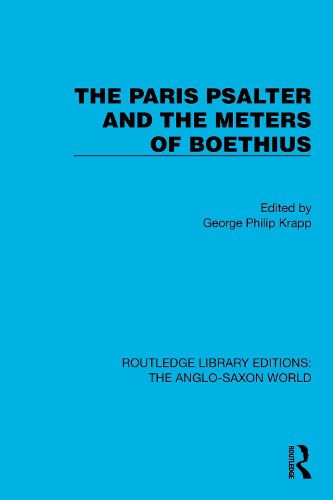 Cover image for The Paris Psalter and the Meters of Boethius