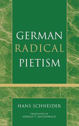 Cover image for German Radical Pietism