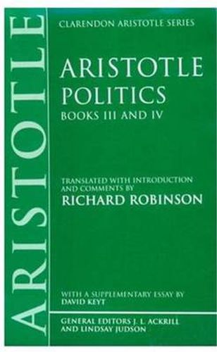 Cover image for Politics: Books III and IV