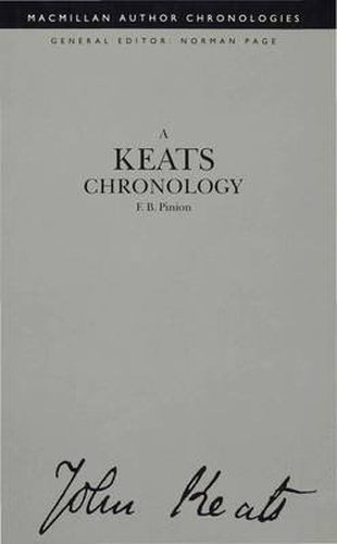 Cover image for A Keats Chronology