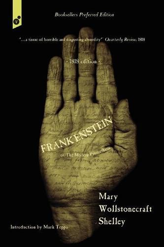 Cover image for Frankenstein: or, The Modern Prometheus. 1818 edition.