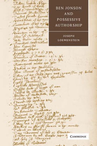 Cover image for Ben Jonson and Possessive Authorship