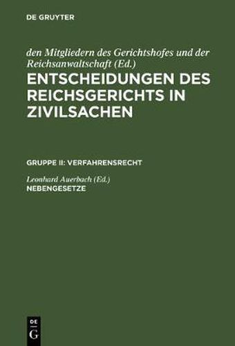 Entscheidungen des Reichsgerichts in Zivilsachen, Nebengesetze