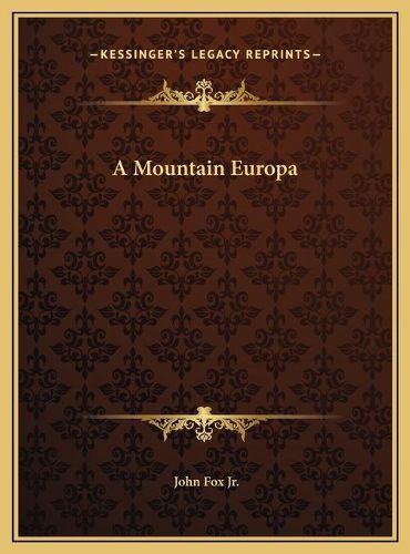 Cover image for A Mountain Europa a Mountain Europa