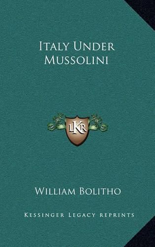 Cover image for Italy Under Mussolini