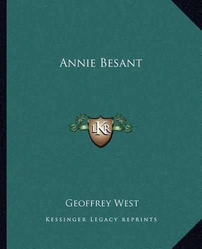 Cover image for Annie Besant