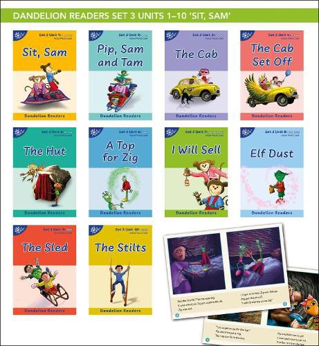 Cover image for Phonic Books Dandelion Readers Set 3 Units 1-10 (Alphabet code, blending 4 and 5 sound words)