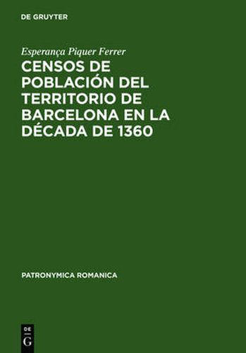 Cover image for Censos de poblacion del territorio de Barcelona en la decada de 1360