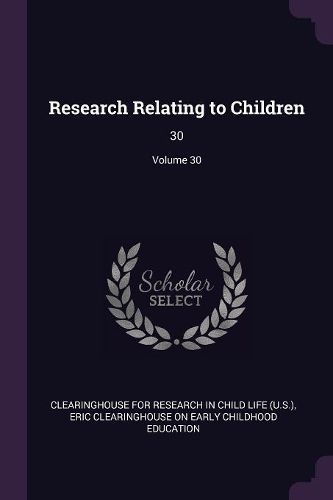 Cover image for Research Relating to Children
