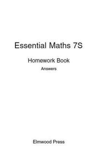 Cover image for Essential Maths 7S Homework Answers