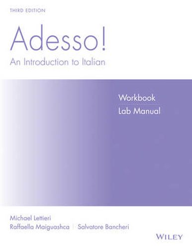 Cover image for Adesso!, Workbook/Lab Manual: An Introduction to Italian