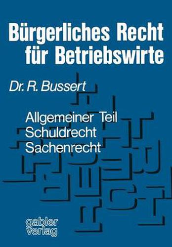 Cover image for Burgerliches Recht Fur Betriebswirte