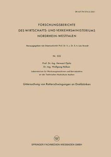 Cover image for Untersuchung Von Ratterschwingungen an Drehbanken