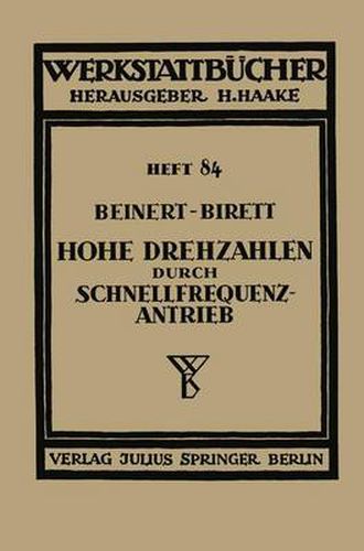 Cover image for Hohe Drehzahlen Durch Schnellfrequenz-Antrieb