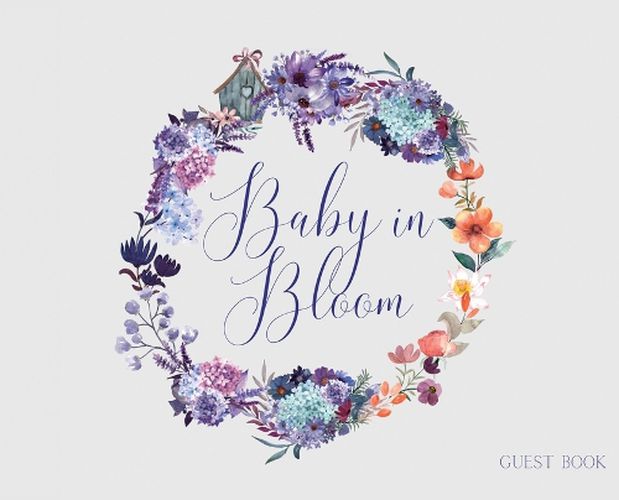 Cover image for Baby in Bloom, Baby Shower hardback Guest Book (landscape)