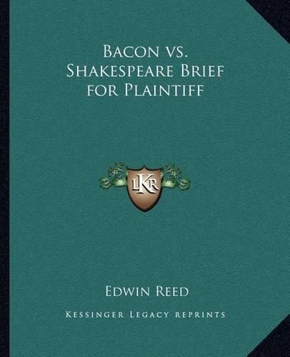 Bacon vs. Shakespeare Brief for Plaintiff