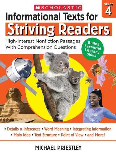 Cover image for Informational Texts for Striving Readers: Grade 4: High-Interest Nonfiction Passages with Comprehension Questions