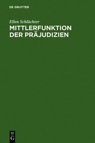 Cover image for Mittlerfunktion der Prajudizien