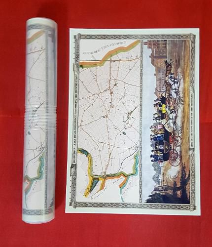 Cover image for Salford Bridge to Erdington Coach Toll Road 1833 - Old Map Supplied Rolled in a Clear Two Part Screw Presentation Tube - Print Size 45cm x 32cm