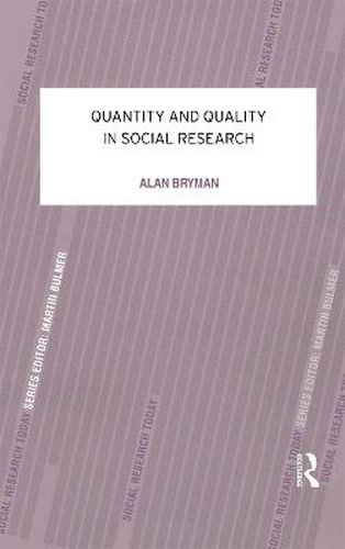 Cover image for Quantity and Quality in Social Research