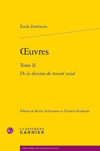 Cover image for Oeuvres: de la Division Du Travail Social