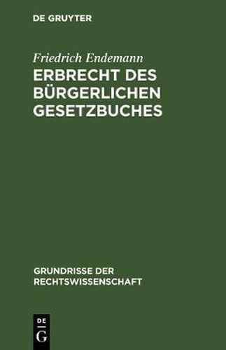 Cover image for Erbrecht des Burgerlichen Gesetzbuches