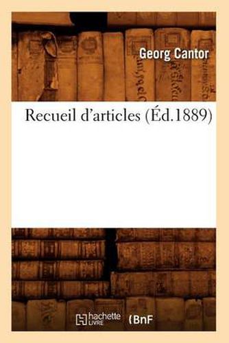 Cover image for Recueil d'Articles (Ed.1889)