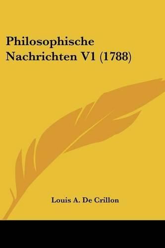 Cover image for Philosophische Nachrichten V1 (1788)