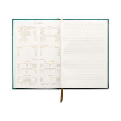 Hard Cover Suede Cloth Journal - Linear Green Boxes