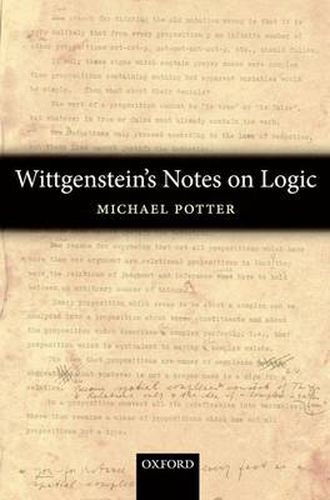 Cover image for Wittgenstein's Notes on Logic