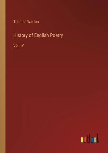 Cover image for History of English Poetry