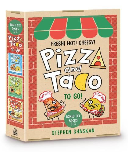 Cover image for Pizza and Taco To Go! 3-Book Boxed Set: Pizza and Taco: Who's the Best?; Pizza and Taco: Best Party Ever!; Pizza and Taco Super-Awesome Comic!