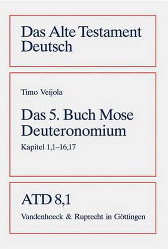 Cover image for Das Alte Testament Deutsch (ATD) - Neubearbeitungen: Kapitel 1,1-16,17
