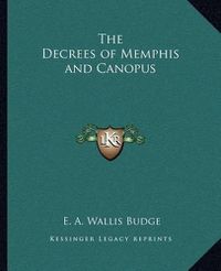 Cover image for The Decrees of Memphis and Canopus