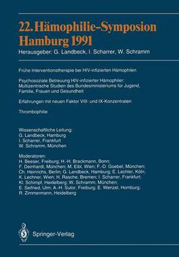 Cover image for 22. Hamophilie-Symposion Hamburg 1991