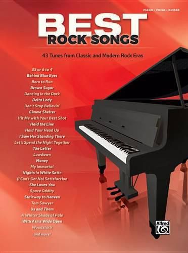 Cover image for Best Rock Songs: 43 Tunes from Classic and Modern Rock Eras (Piano/Vocal/Guitar)