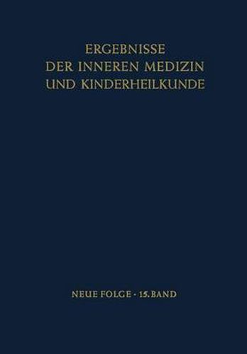 Ergebnisse der Inneren Medizin und Kinderheilkunde: Neue Folge