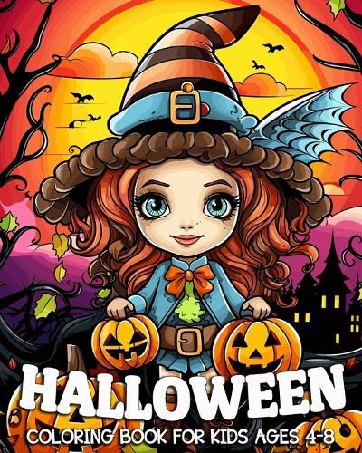 Cover image for Halloween Coloring Book for Kids Ages 4-8